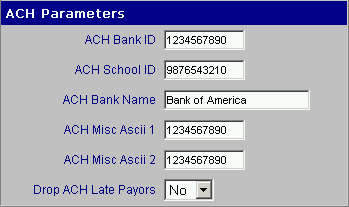 ACH Parameters